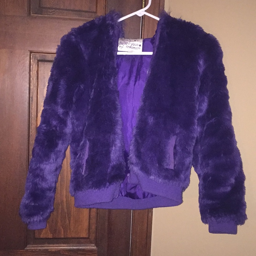 VERY lightly used Justice purple coat